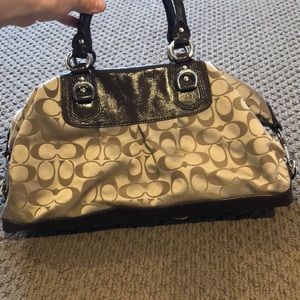 Gorgeous COACH handbag with brown patent! In excellent condition.